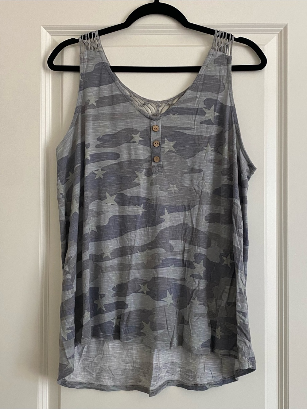 Maurices Gray Star & Camo Print Tank Top